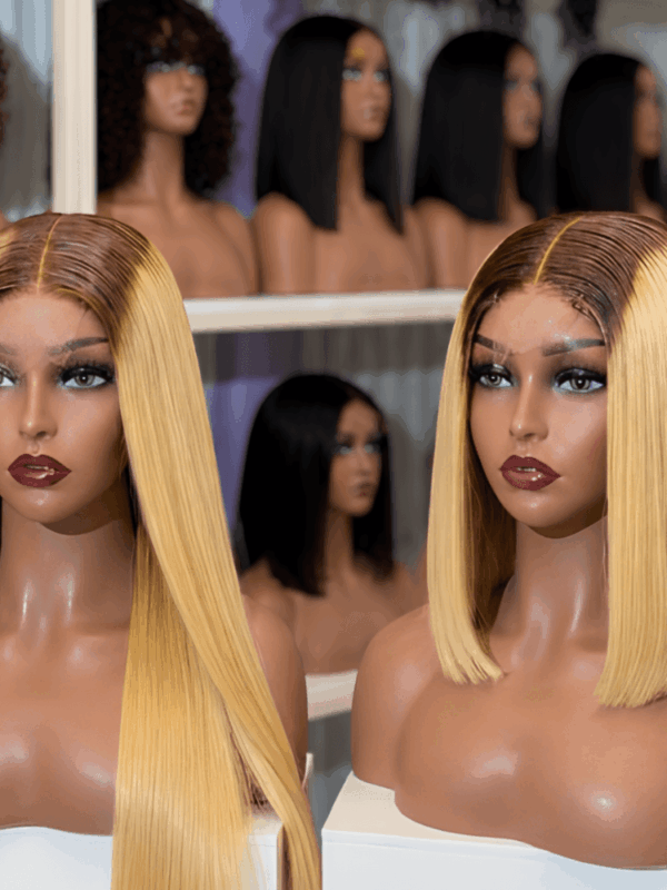 Dark rooted blonde wig